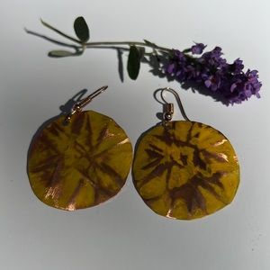 Canary Yellow Round Earrings